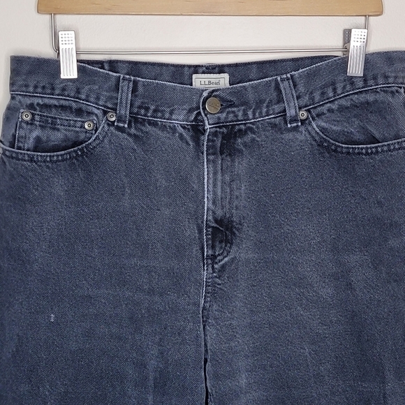 Vintage LL Bean | Faded Black Straight Leg Mom Jeans - Picture 7 of 7